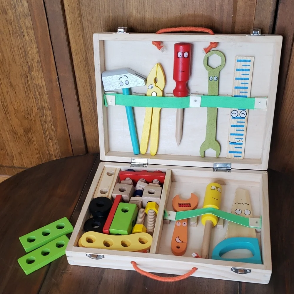Wooden Toolbox Construction STEM Set